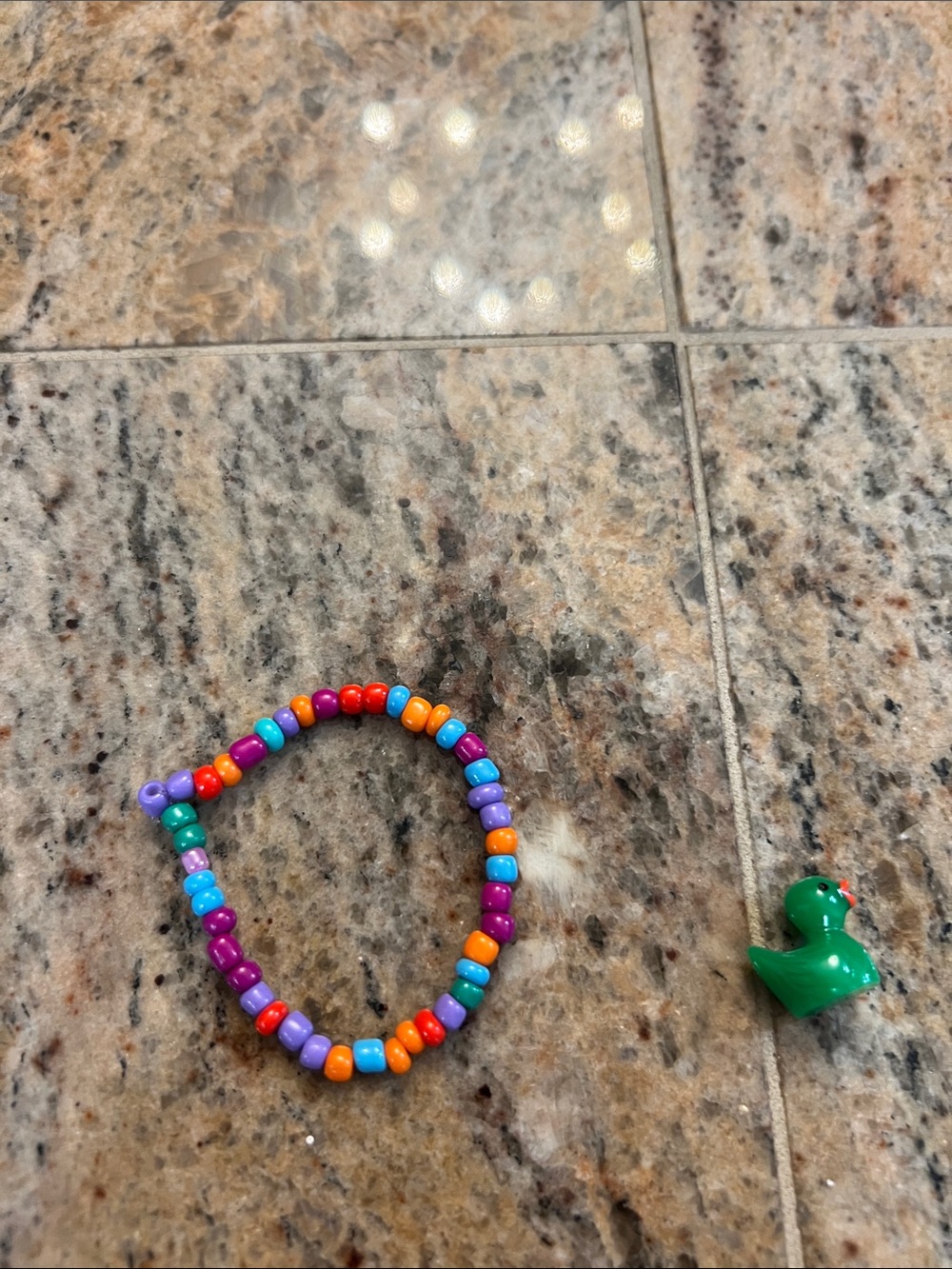 Kids Multicolor Beaded Stretch Bracelet - Purple, Orange, Blue, Teal